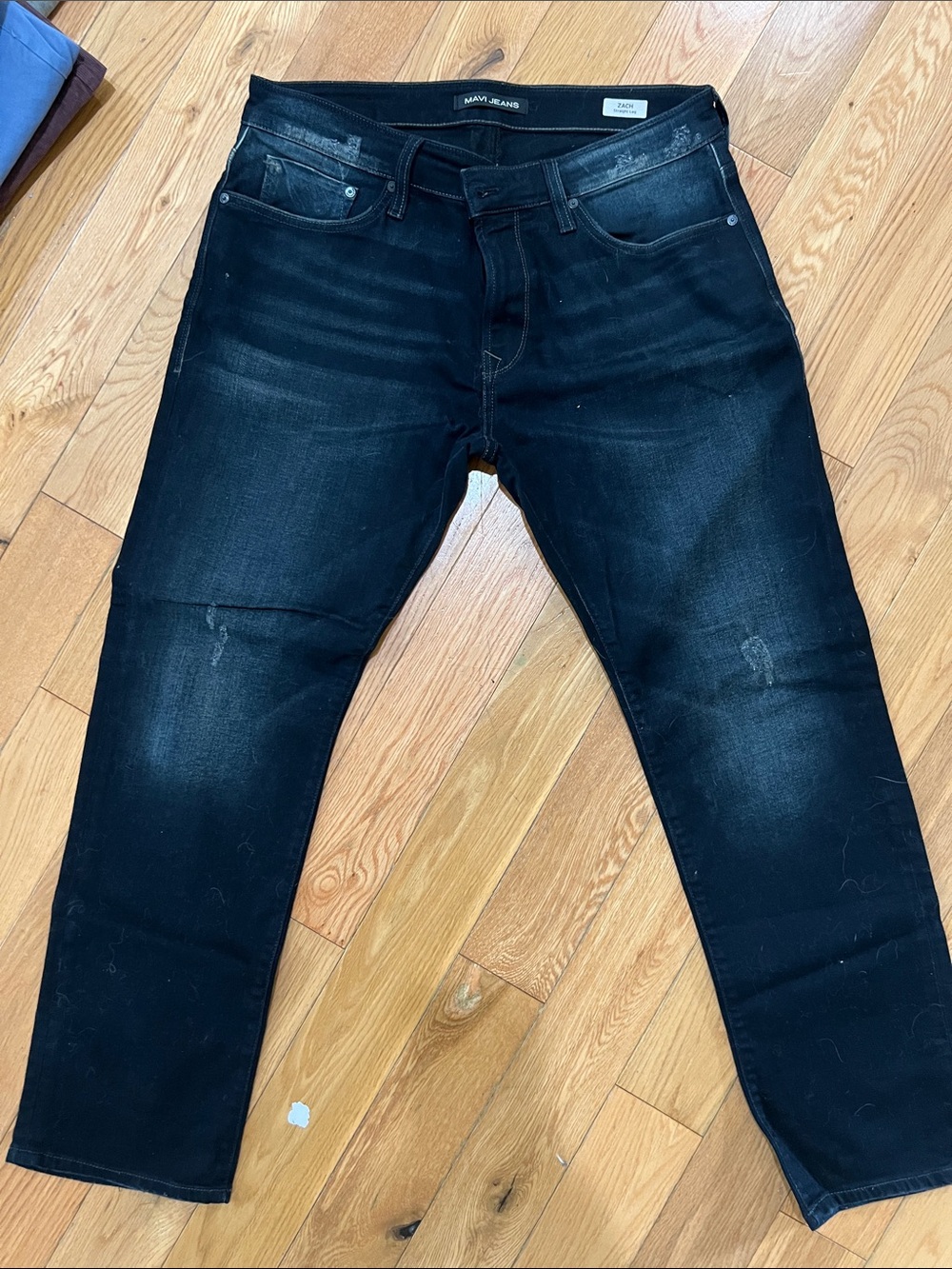 Mavi Men’s Straight Jeans - Black with Faded Detail